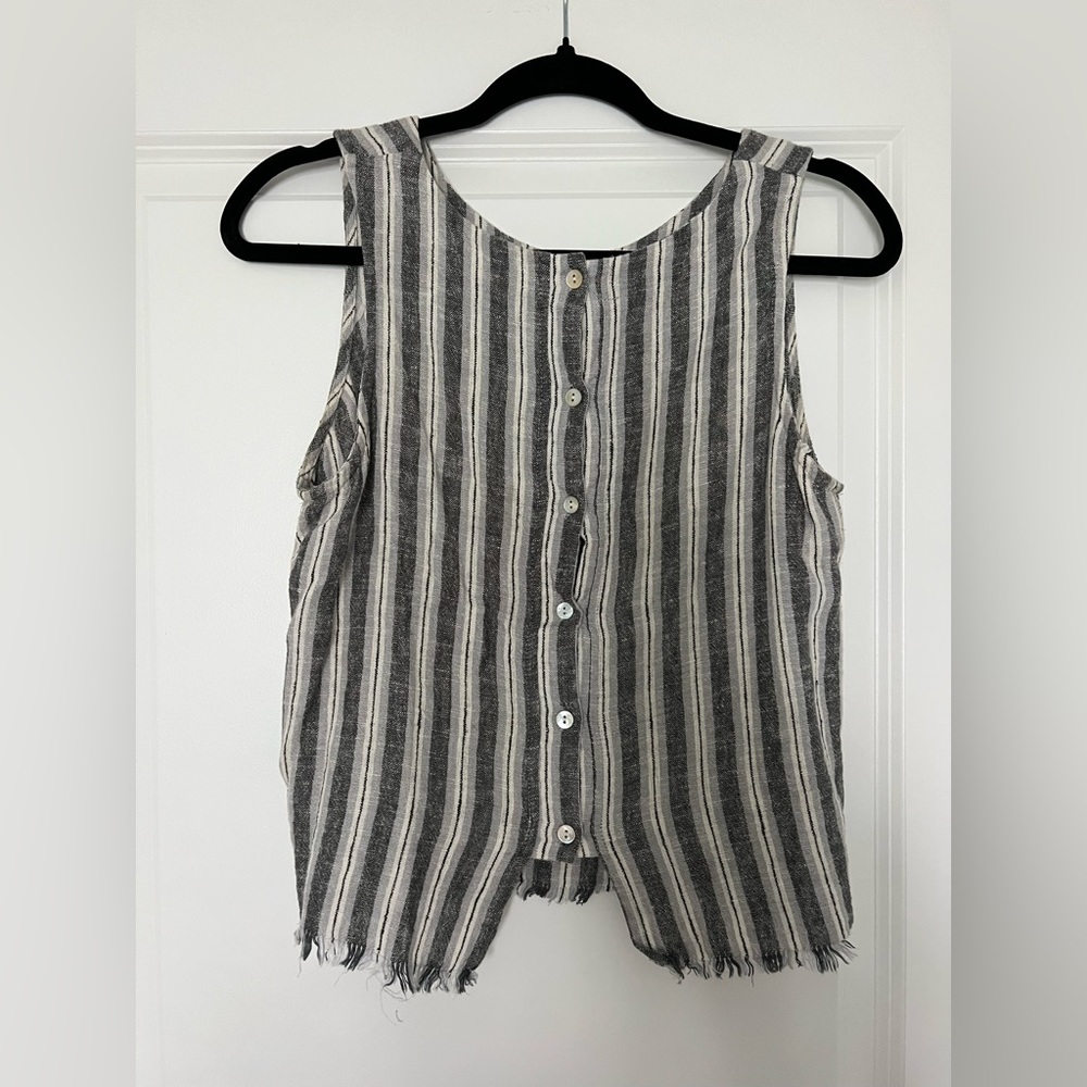 Drew Striped Linen Tank - Picture 2 of 3